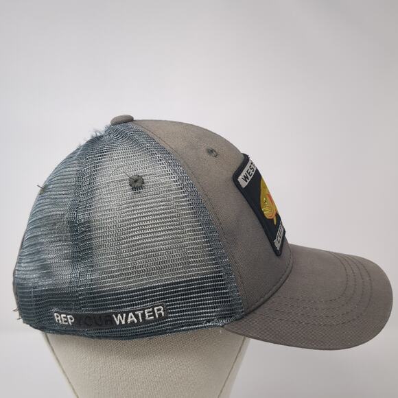 Westslope Cutthroat Patch Snapback Trucker Hat Gray One Size Mesh Back - Picture 4 of 9
